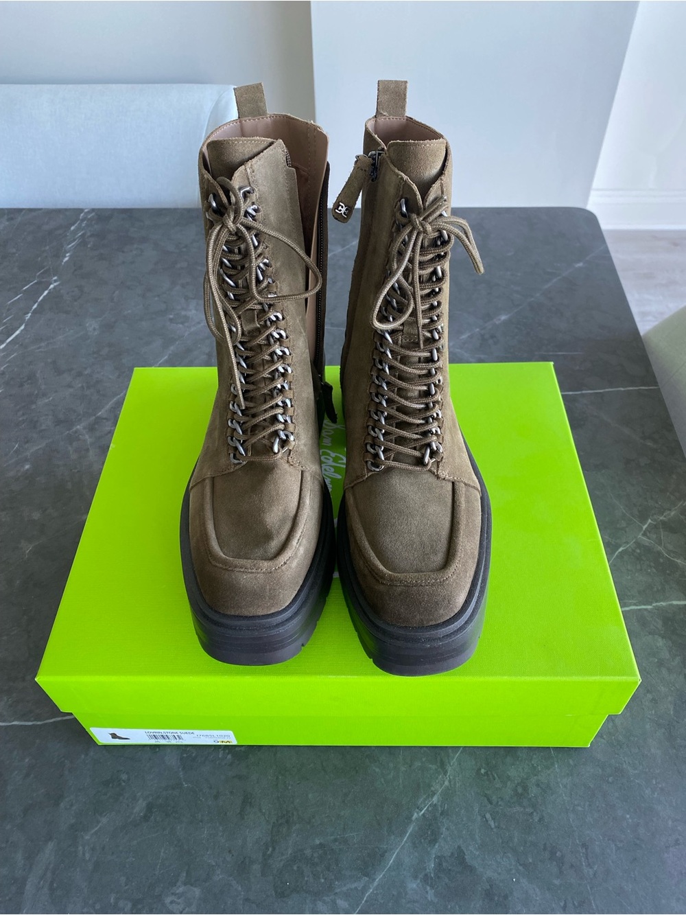 Sam Edelman Suede Combat Boots. Size 9